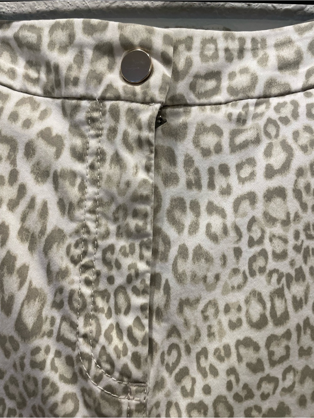 Chico's Neutral Leopard-Print Skirt in Taupe and Cream